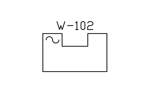 Anteprima del simbolo Weir, rectangular, blocco WTR_WEIR_RECT