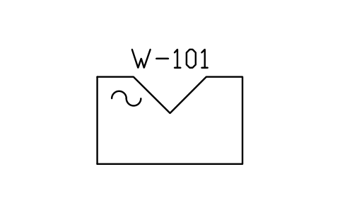 Anteprima del simbolo Weir, V-notch, blocco WTR_WEIR_VNOTCH